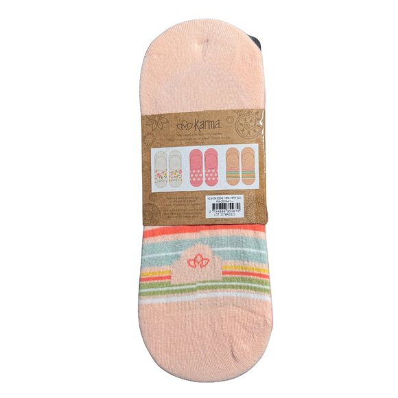 Karma Happy Think Happy No-Show Socks Pack of Three NEW - Picture 2 of 4